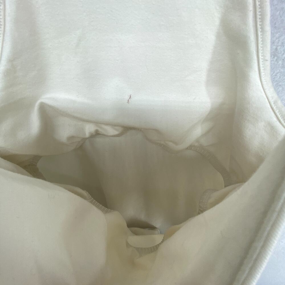EILEEN FISHER Top M Cami Stretch Organic Cotton Jersey Shelf Bra Off White USA - Picture 10 of 16